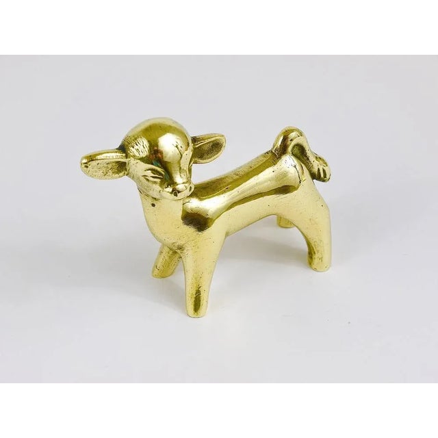 1950s Mid-Century Calf Cow Brass Figurine from Herta Baller, Austria, 1950s For Sale - Image 5 of 10