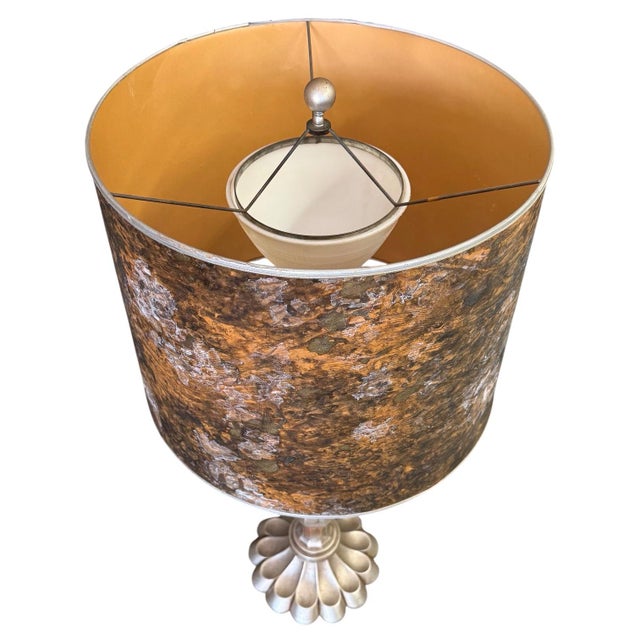 Frederick Cooper 1950s Silver Leaf Altar Candle Table Lamp by Frederick Cooper For Sale - Image 4 of 5