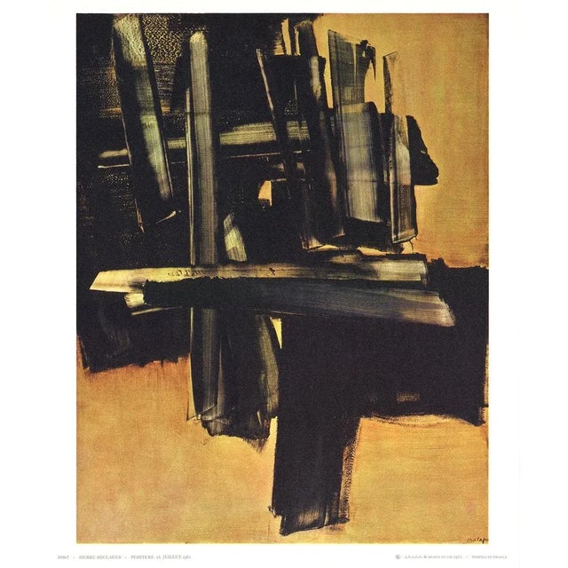 Artist: Pierre Soulages Title: Peinture 16 Juillet (1961) Year: 1972 Signed: No Medium: Offset Lithograph Paper Size: 11.5...