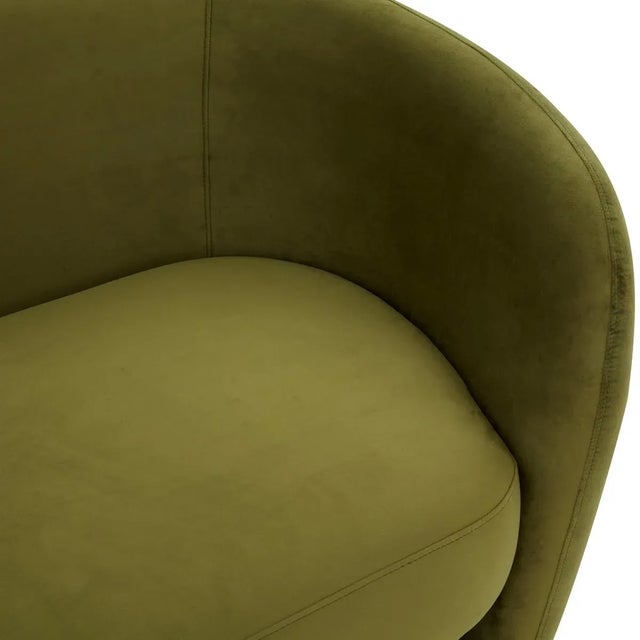 Not Yet Made - Made To Order Zhao Curved Loveseat - Olive Green For Sale - Image 5 of 6