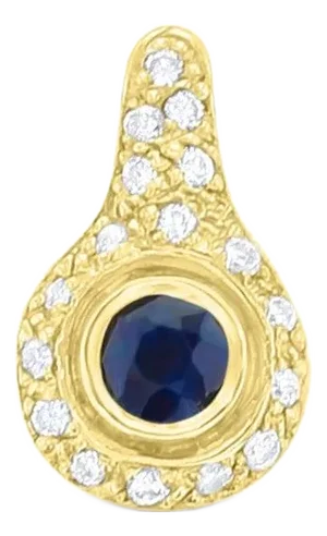 Sapphire Diamond Pendant .54cttw 14k Yellow Gold