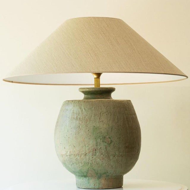 Large and clean ceramic table lamp, 1970s. Heavy quality ceramic. This lamp base brings refined elegance and rich visual...