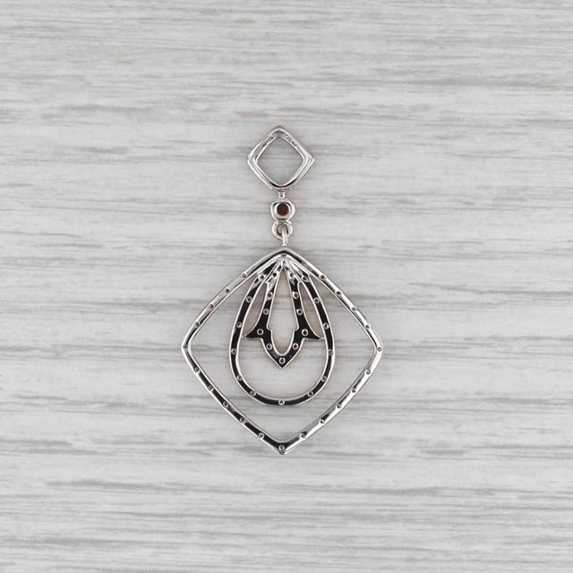 0.20ctw Diamond Pink Tourmaline Pendant 14k Rose White Gold For Sale In Greensboro - Image 6 of 6