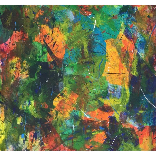 Textile “Light My Fire” Contemporary Abstract Expressionism Mixed Media Painting by Stephen Stilgenbauer For Sale - Image 7 of 8