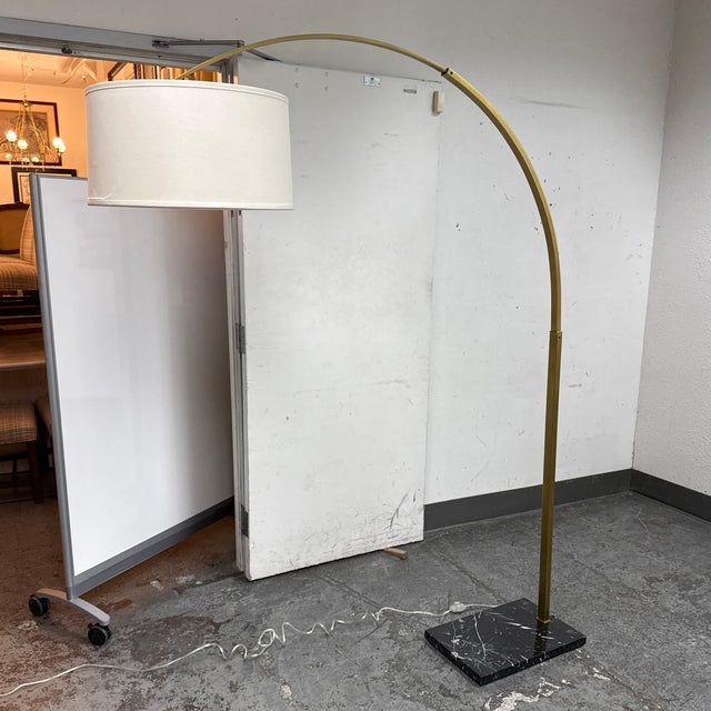 Restoration Hardware Modern Arc Floor Lamp + Black Marble For Sale - Image 9 of 12
