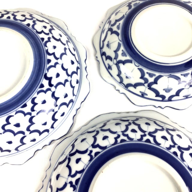 Blue Vintage Japanese Nesting Plates - Set of 3 For Sale - Image 8 of 10
