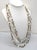 Metal Vintage 1970s Signed DeLillo Goldtone Clear Beaded Sautoir Necklace For Sale - Image 7 of 8