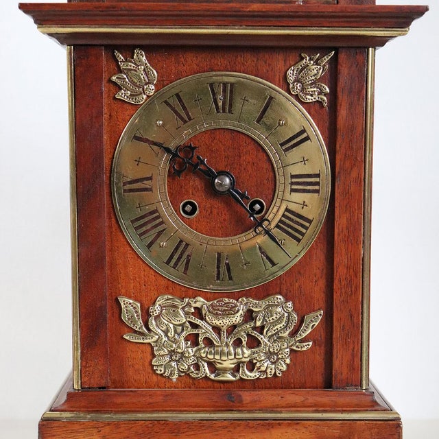 19th Century French Parisian Planchon Henri II Revival Walnut and Brass Bracket Clock For Sale In Denver - Image 6 of 12