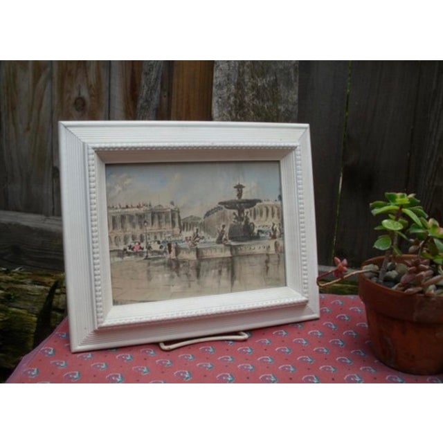 Vintage Guy De Neyrac Framed Print Set 1950s Paris France Place De La Concorde - a Pair For Sale - Image 6 of 6
