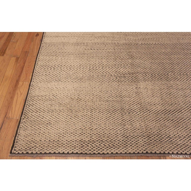 Tribal Nazmiyal Collection Cream Color Modern Tribal Checkerboard Design Rug For Sale - Image 3 of 6