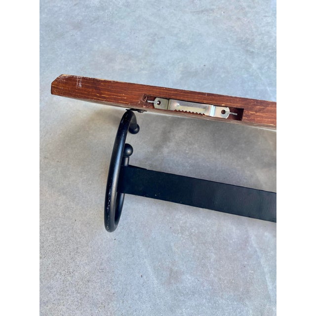 Jacques Adnet-Style Faux Leather Wall Shelf, Hand-Crafted Vintage For Sale - Image 15 of 15