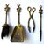 Vintage English Five-Piece Brass Little Miss Muffet Fireside Companion Set For Sale - Image 10 of 11