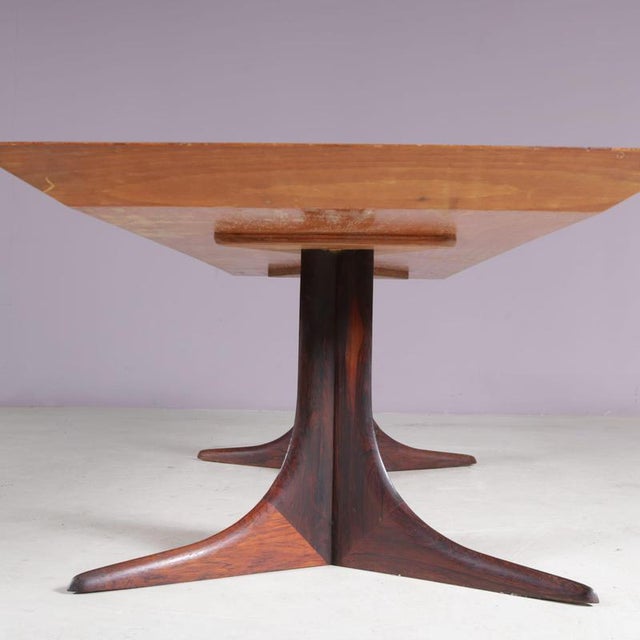 Copper Wood & Copper Coffee Table, Denmark, 1960s For Sale - Image 8 of 10
