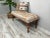 Wood Turkish Rug Print Fabric Upholstered Soft Bedroom Bench For Sale - Image 7 of 8