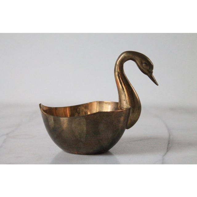 Brass Vintage Brass Swan Dish For Sale - Image 8 of 10