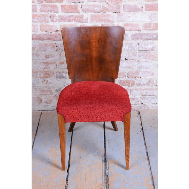 Wood Czech Art Deco Chairs in Walnut by Jindrich Halabala for Up Zavody, 1940s, Set of 4 For Sale - Image 7 of 16
