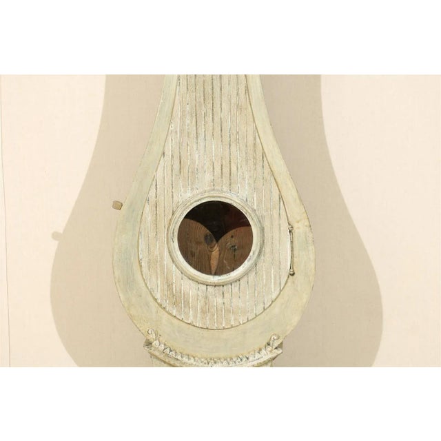 Beige Early 19th Century Swedish Fryksdahl Tall Clock in Neutral Beige & Grey-Green Color For Sale - Image 8 of 11