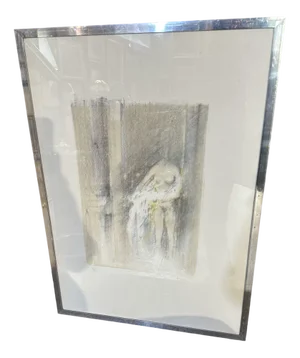 Giuseppe Ajmone, Figure, 1970s, Color Lithograph, Framed