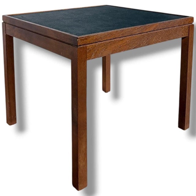 Mid-Century Modern Side Table with Black Inset Top For Sale - Image 3 of 9