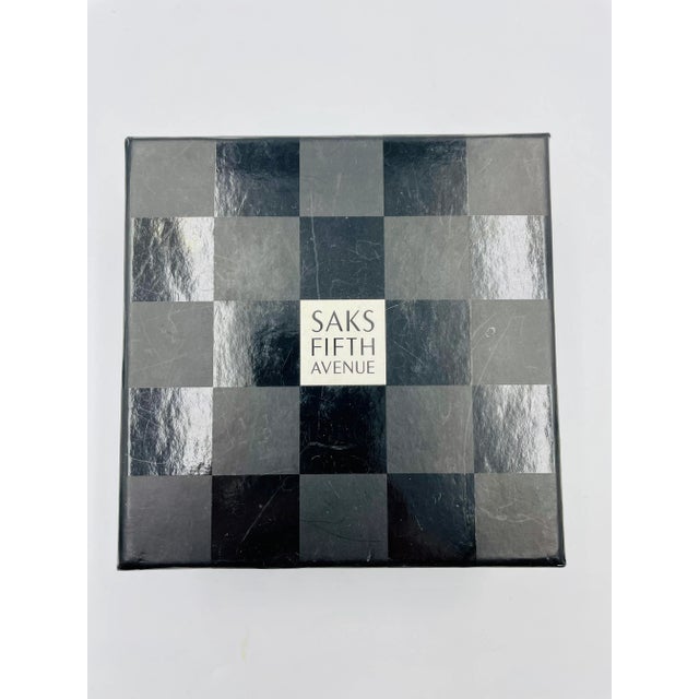 Glass Late 20th Century Saks Fifth Avenue Crystal "Gem" Bottle Stoppers Original Gift Box- Set of 2 For Sale - Image 7 of 12