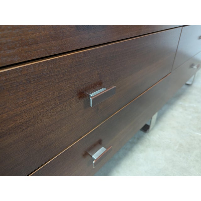Mid Century Style Lowboy Dresser With Chrome Legs For Sale In San Diego - Image 6 of 12