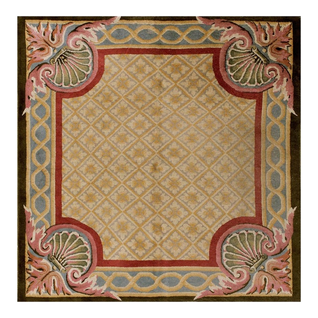 1920s Chinese Art Deco Carpet With European Design Influences For Sale