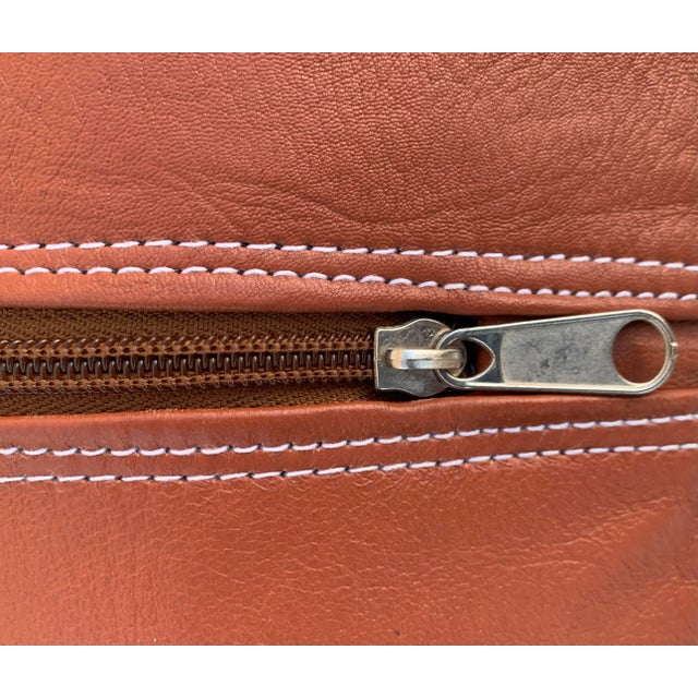 Brown Contemporary Brown Chocolate Embroidered Moroccan Pouf Cover For Sale - Image 8 of 10