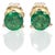 Zambian Emerald Martini Solitaire Stud Earrings in Solid 14k Gold, Round 4mm, Pair For Sale