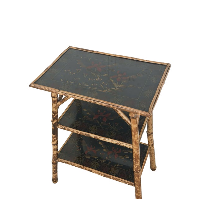 Antique Aesthetic Movement Tiger Bamboo Three-Tier Side Table For Sale In Philadelphia - Image 6 of 12