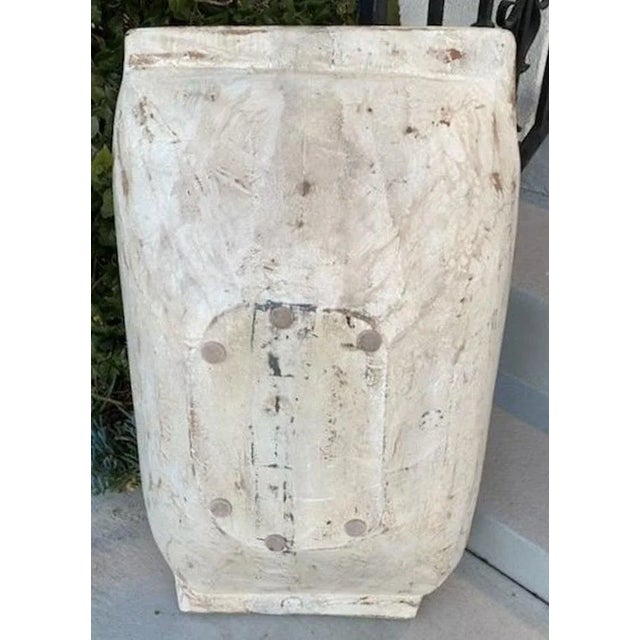 19th Century Hand Carved Original White Painted Dough Bowl For Sale - Image 4 of 5