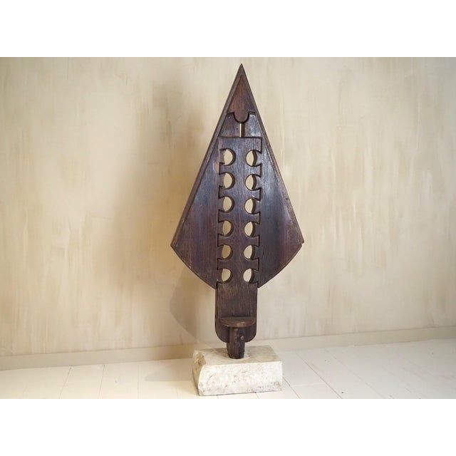 Wood Luciano Bertolotto, Primitive Brut Sculpture, 1997, Wood & Marble For Sale - Image 7 of 18