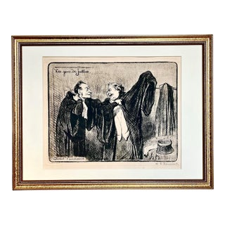 Antique Honoré Daumier Signed Limited Edition Lithograph "Le Gens De Justice" For Sale