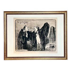 Antique Honoré Daumier Signed Limited Edition Lithograph "Le Gens De Justice"