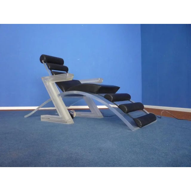 Textile Italian Space Age Acrylic Glass Lounge Chair, 1960s For Sale - Image 7 of 18