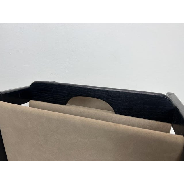 Magazine Rack in Wood and Suede Leather in the style of Aksel Kjersgaard, 1960s For Sale - Image 16 of 18