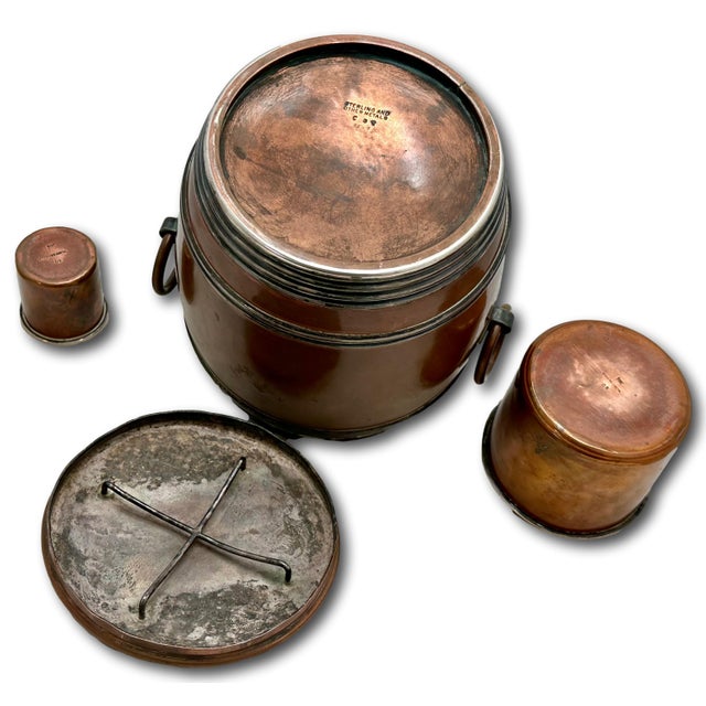 Fine Quality Antique American Solid Bronze and Sterling Silver 3 Piece Tobacco Humidor Smoking Set Circa 1890s For Sale - Image 16 of 18