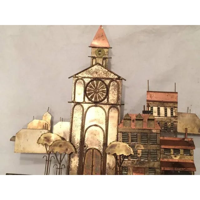 Mid-Century Modern Curtis Jere Sculpture of a Church With Village For Sale - Image 3 of 12