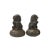 Chinese Pair Rustic Chinese Iron Foo Dog Lion on Round Base FengShui Figures For Sale - Image 3 of 5