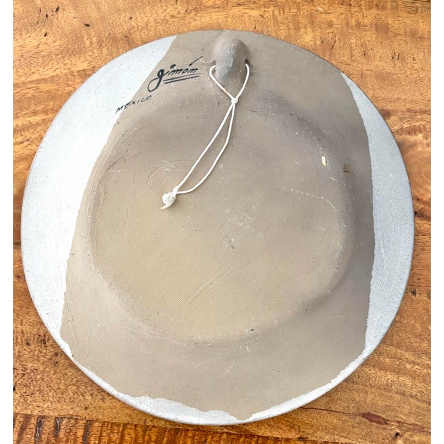 1980s Vintage Mexican Tonala Plate With Bird and Botanical Designs For Sale - Image 5 of 6