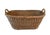 Brown 1960s French Wicker Market Basket Oval W/ Handles For Sale - Image 8 of 11