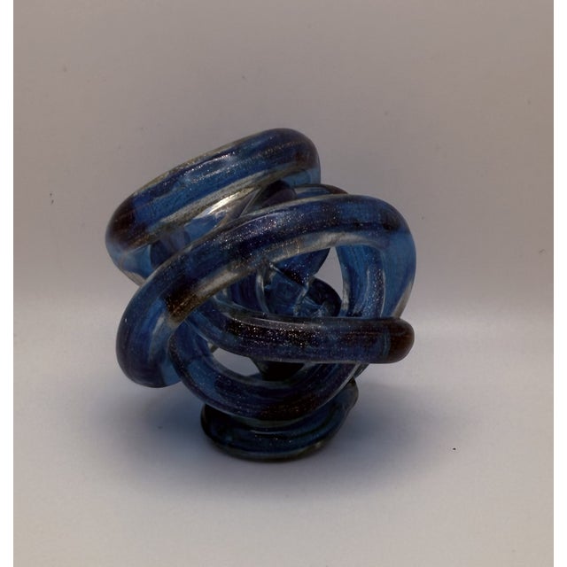 4 inch Blue Glass Knot Sculpture For Sale In Boise - Image 6 of 9