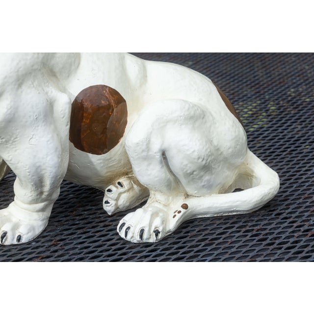 English Vintage 1960s Marwal English Bulldog Life Sized Chalkware Doorstop Sculpture For Sale - Image 3 of 6