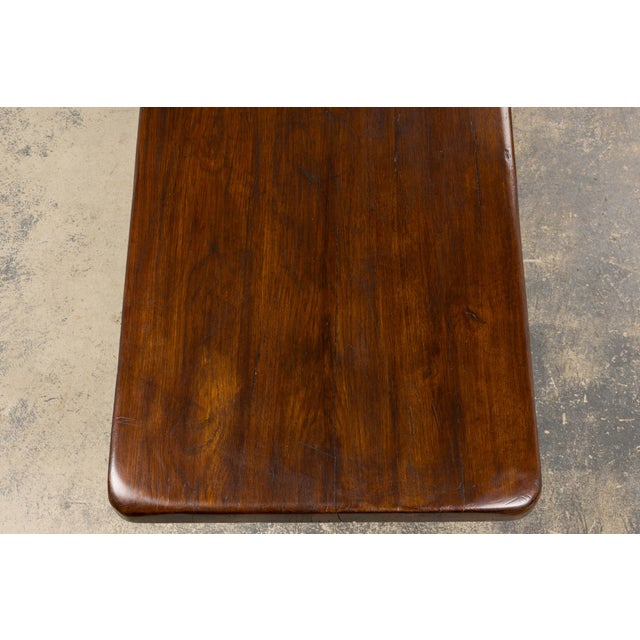 19th Century French Provincial Oak Farmhouse Trestle Dining Table For Sale - Image 13 of 18