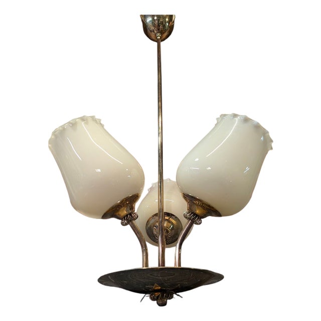 Three-Armed Chandelier by Stockman Orno, 1950s For Sale