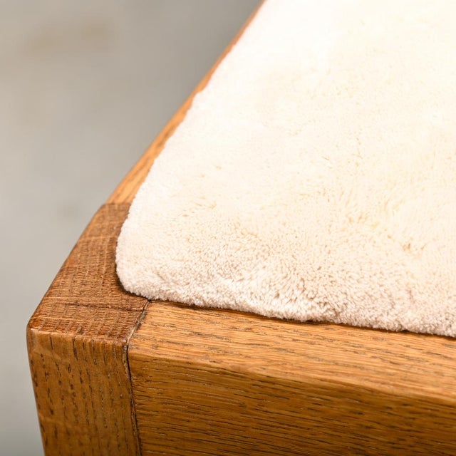 Dutch Art Deco Amsterdam School Dining Chairs in Oak and Light Fabric, 1930s, Set of 4 For Sale - Image 10 of 16