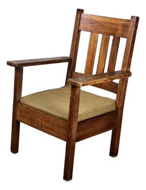 Antique Quarter Sawn Mission Oak Arm Chair by Quaint Furniture C. 1920