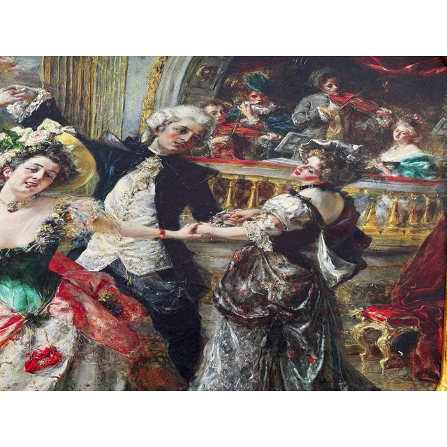 Wood 1960s Italian Rococo Gold Beech Textile Wall Art 1pc For Sale - Image 7 of 15