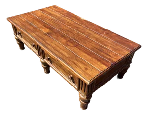 Late 20th Century Thomasville Ernest Hemingway Collection Rustic European Carved Maple Coffee Table