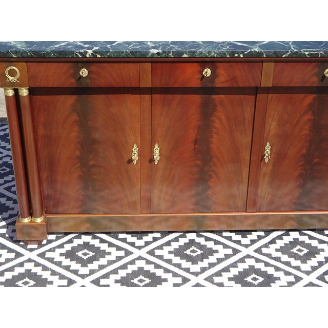 Empire Style Flamed Mahogany Sideboard with Sea-Green Marble Top For Sale - Image 5 of 18