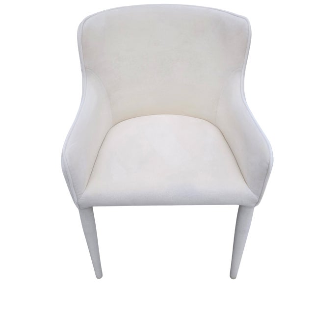 Restoration Hardware Rh Nicola Slope Fabric Dining Side Chairs (Set of 4) – Performance Velvet, Natural For Sale - Image 4 of 18